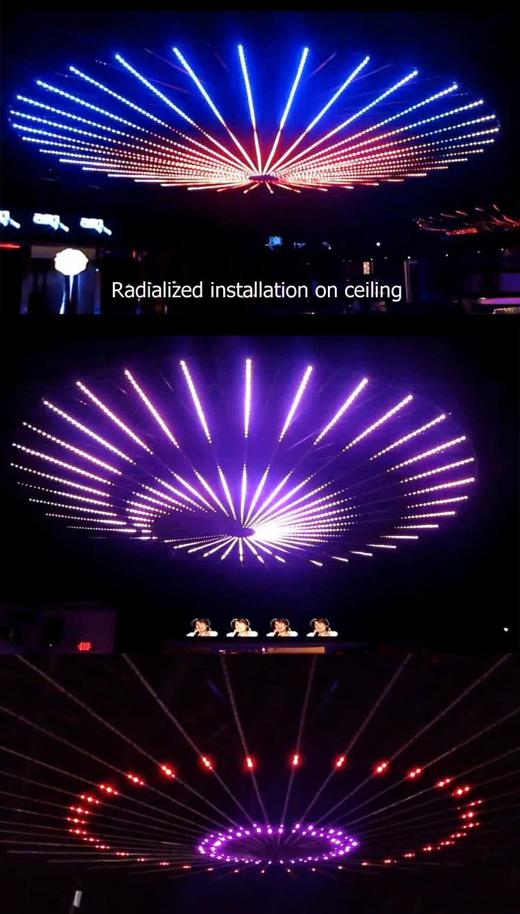 RGB Vertical Tube LED Meteor Light 3d tube video