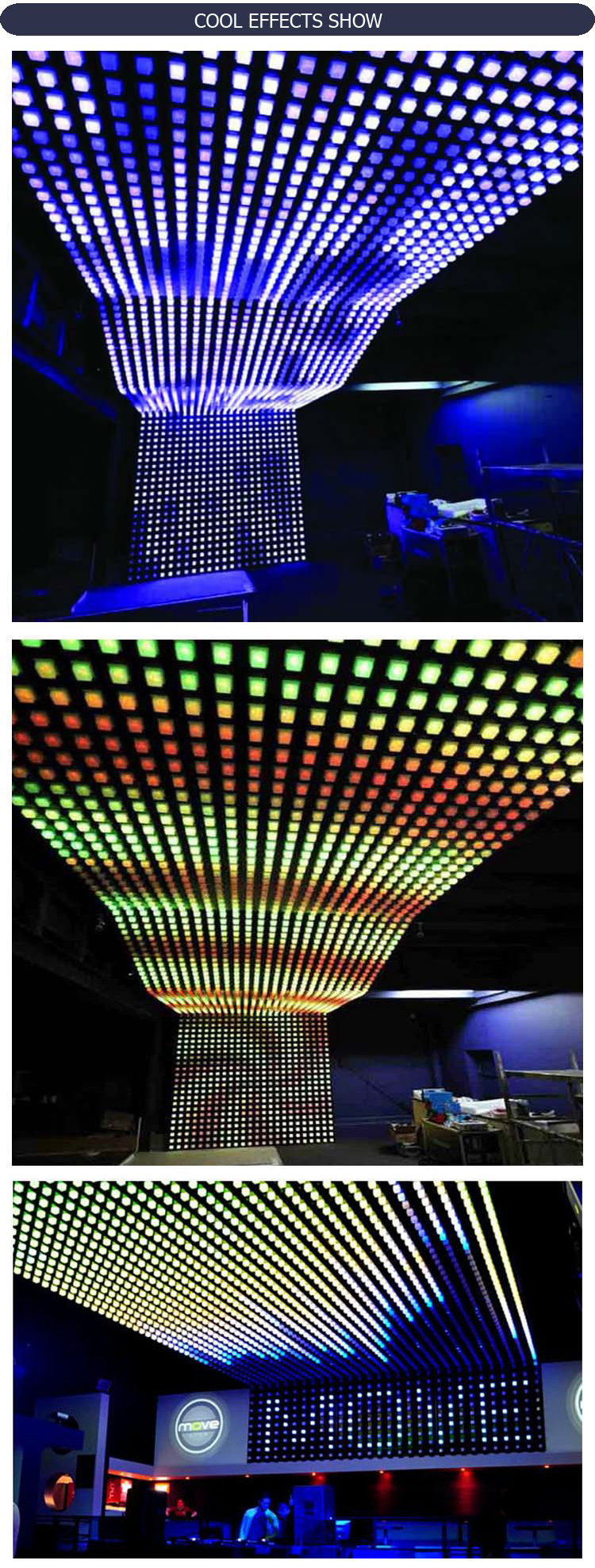 New design bar square led pixel light glasses display